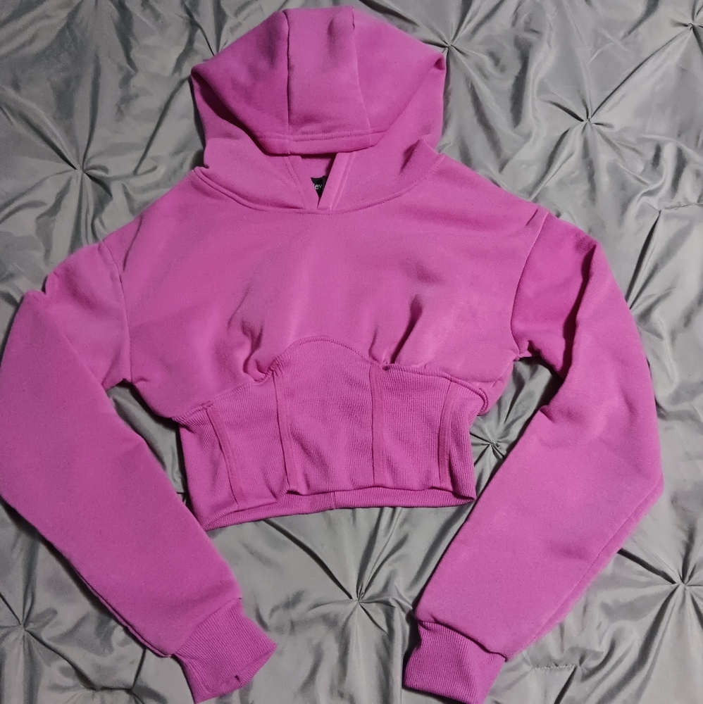 NWOT - New Look cropped bustier hoodie